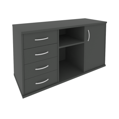 Riva Тумба под оргтехнику с фолдингом А.МТ-2F Антрацит 1192*450*667