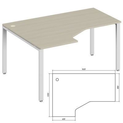 Trend Metal TDM32215684 Эргономичный стол левый 1600x1200x750 дуб феррара