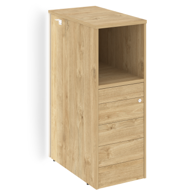 Onix Тумба с подсветкой 5 ящиков TIP-ON, проходная средняя O.R-TV-5 TIP.S Тиквуд Светлый 436*767*1185