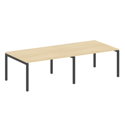 Metal System Quattro Переговорный стол (2 столешницы) на П-образном м/к 50БП.ПРГ-2.3 Акация Лорка/Металл Антрацит 2800*1235*750
