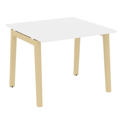 Onix Wood Стол переговорный (1 столешница) OW.PRG-1.1 Белый Бриллиант/Дуб Светлый/Металл Белый 980*980*750