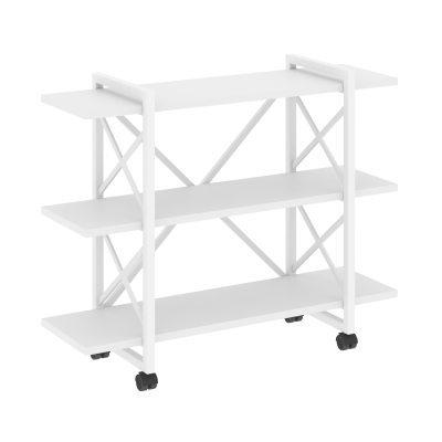 Loft Стеллаж на колесных опорах-3 полки VR.L-MST.K-3.8V Белый Бриллиант/Металл Белый 1200*400*968