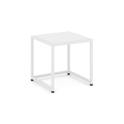 Loft Стол журнальный VR.L-SJK-40 Белый Бриллиант/Металл Белый 400*400*400