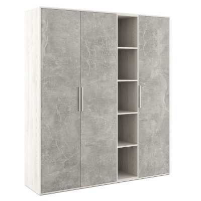 B-tone BTN36152431 Шкаф высокий 3 створки, с нишей 1688x450x1917 Сосна Бетон Светлый