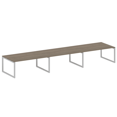 Metal System Quattro Переговорный стол (3 столешницы) на О-оразном м/к 50БО.ПРГ-3.5 Вяз Благородный/Металл Серый 5400*1235*750