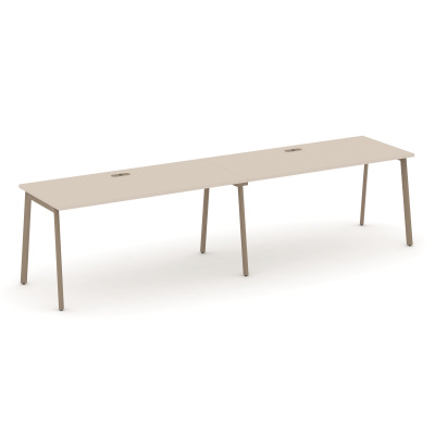 Estetica Рабочая станция 2 места ES.RS-2.4-LP Капучино/Металл Латте 3160*730*750