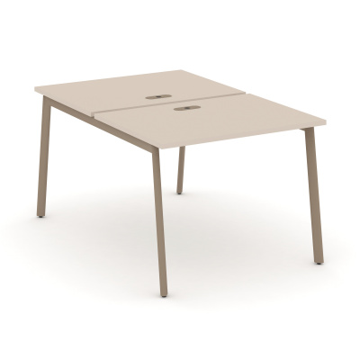 Estetica Рабочая станция 2 места ES.D.RS-2.1-LP Капучино/Металл Латте 980*1500*750