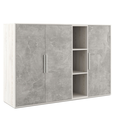 B-tone BTN36152231 Шкаф средний 3 створки, с нишей 1688x450x1157 Сосна Бетон Светлый