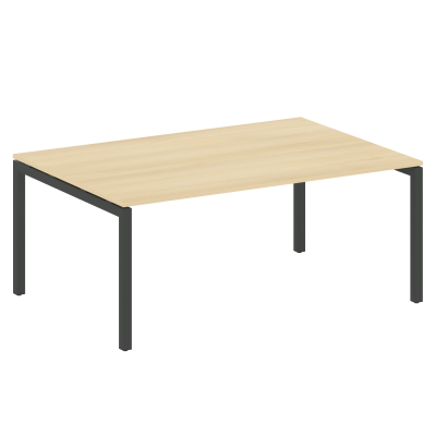 Metal System Quattro Переговорный стол (1 столешница) на П-образном м/к 50БП.ПРГ-1.5 Акация Лорка/Металл Антрацит 1800*1235*750