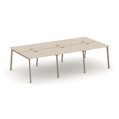 Estetica Рабочая станция 6 мест ES.D.RS-6.1-LP Капучино/Металл Латте 2940*1500*750