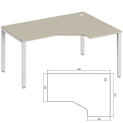 Trend Metal TDM32215584 Эргономичный стол правый 1600x1200x750 дуб феррара