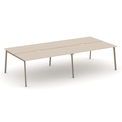 Estetica Рабочая станция 4 места ES.D.RS-4.4-VP Капучино/Металл Латте 3160*1500*750