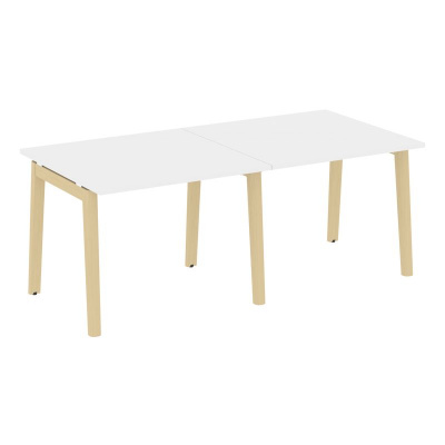 Onix Wood Стол переговорный (2 столешницы) OW.PRG-2.1 Белый Бриллиант/Дуб Светлый/Металл Белый 1960*980*750