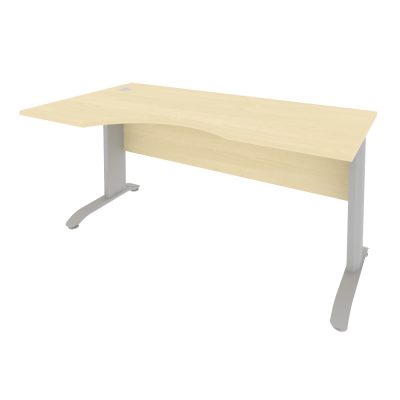 Riva Metal-L Стол криволинейный левый ПЛ.СА-1 (L) Клен/Металл Серый 1600*900*750