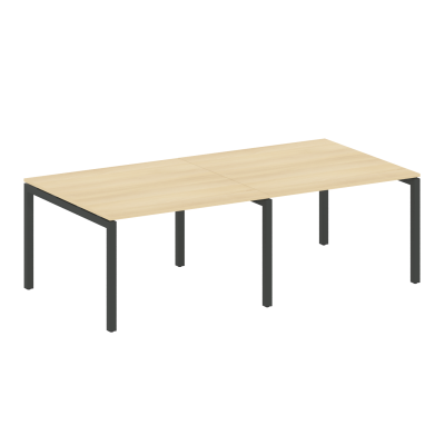 Metal System Quattro Переговорный стол (2 столешницы) на П-образном м/к 50БП.ПРГ-2.2 Акация Лорка/Металл Антрацит 2400*1235*750