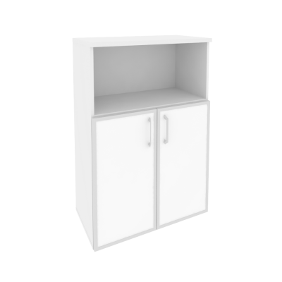 Onix Шкаф средний широкий O.ST-2.2 R white Белый Бриллиант/Стекло White 800*420*1207