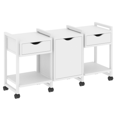Loft Тумба на колесных опорах VR.L-TN-6.K Белый Бриллиант/Металл Белый 1440*460*767