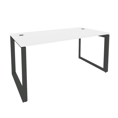 Onix Direct Стол рабочий руководителя на О-образном м/к O.MO-SRR-4.8 Белый Бриллиант/Металл Антрацит 1580*800*750
