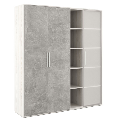 B-tone BTN36152531 Шкаф высокий 3 створки, с нишей 1688x450x1917 Сосна Бетон Светлый