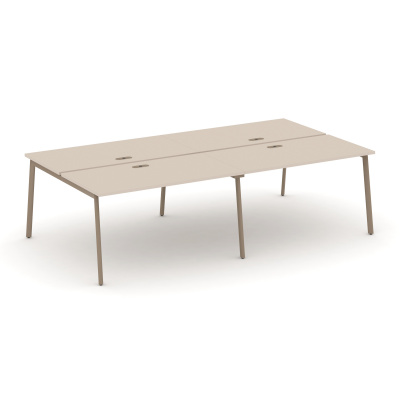 Estetica Рабочая станция 4 места ES.D.RS-4.3-LP Капучино/Металл Латте 2760*1500*750