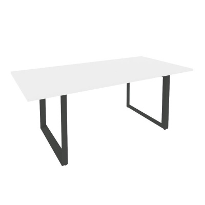 Onix Direct Стол переговорный на О-образном м/к O.MO-PRG-19 Белый Бриллиант/Металл Антрацит 1980*980*750