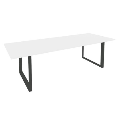 Onix Direct Стол переговорный на О-образном м/к O.MO-PRG-25 Белый Бриллиант/Металл Антрацит 2580*980*750