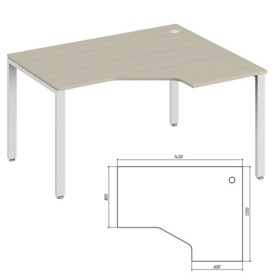 Trend Metal TDM32215384 Эргономичный стол правый 1400x1200x750 дуб феррара