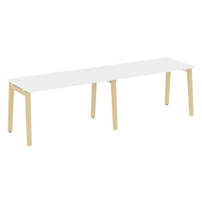 Onix Wood Рабочая станция OW.RS-2.3.7 Белый Бриллиант/Дуб Светлый/Металл Белый 2760*720*750