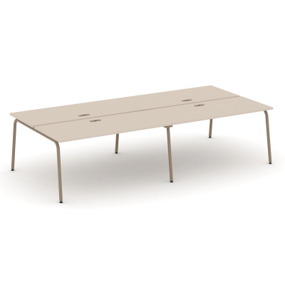 Estetica Рабочая станция 4 места ES.D.RS-4.4-LK Капучино/Металл Латте 3160*1500*750