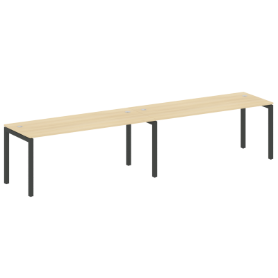 Metal System Quattro Рабочая станция на 2 места на П-образном м/к 50БП.СМ-2.5 Акация Лорка/Металл Антрацит 3600*720*750