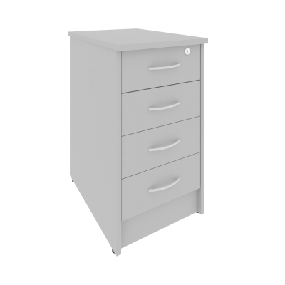 Riva Тумба приставная с фолдингом (4 ящика, с замком) А.ТП-4.1F-S Серый 412*600*750