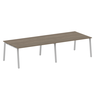 Metal System Переговорный стол (2 столешницы) на А-образном м/к БА.ПРГ-2.4 Вяз Благородный/Металл Серый 3200*1235*750