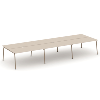 Estetica Рабочая станция 6 мест ES.D.RS-6.4-VK Капучино/Металл Латте 4740*1500*750