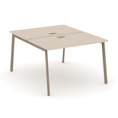 Estetica Рабочая станция 2 места ES.D.RS-2.2-LP Капучино/Металл Латте 1180*1500*750