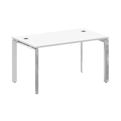 Onix Direct Lux Стол руководителя П-обр. м/к M-O.MP-SRR-3.8 Белый Бриллиант/Нержавеющая Сталь/Хром 1380*800*750