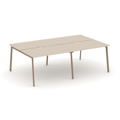 Estetica Рабочая станция 4 места ES.D.RS-4.2-VP Капучино/Металл Латте 2360*1500*750