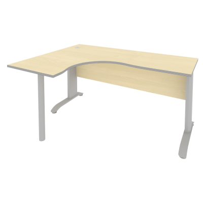 Riva Metal-L Стол криволинейный левый ПЛ.СА-4 (L) Клен Металлик NEW/Металл Серый 1600*1200*750