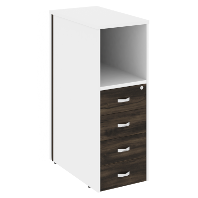 Onix Тумба с подсветкой 4 ящика завершающая, левая O.R-TV-4.S (L) Дуб Мали/Белый Бриллиант 436*767*1185