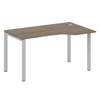 Metal System Стол криволинейный правый на П-образном м/к БП.СА-2 (R) Вяз Благородный/Металл Серый 1400*900*750