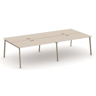 Estetica Рабочая станция 4 места ES.D.RS-4.4-LP Капучино/Металл Латте 3160*1500*750