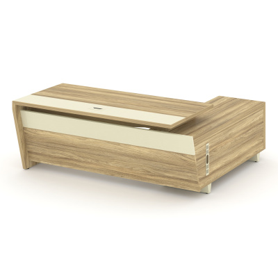 Corner Стол руководителя с тумбой COR.SRT-20 (L) Гикори Песочный/Ваниль/Металл Ваниль 2000*1800*750 Corner Стол руководителя с тумбой COR.SRT-20 (L) Гикори Песочный/Ваниль/Металл Ваниль 2000*1800*750