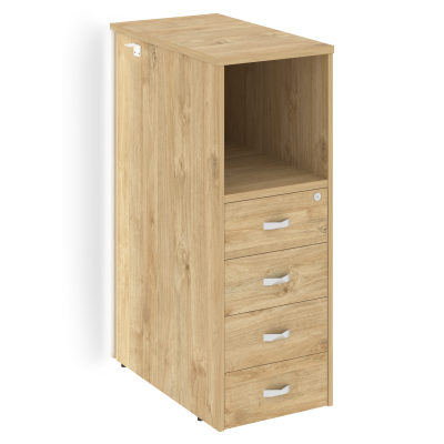 Onix Тумба с подсветкой 4 ящика завершающая, правая O.R-TV-4.S (R) Тиквуд Светлый 436*767*1185