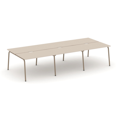 Estetica Рабочая станция 6 мест ES.D.RS-6.2-VK Капучино/Металл Латте 3540*1500*750