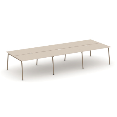 Estetica Рабочая станция 6 мест ES.D.RS-6.3-VK Капучино/Металл Латте 4140*1500*750