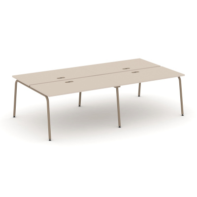 Estetica Рабочая станция 4 места ES.D.RS-4.3-LK Капучино/Металл Латте 2760*1500*750