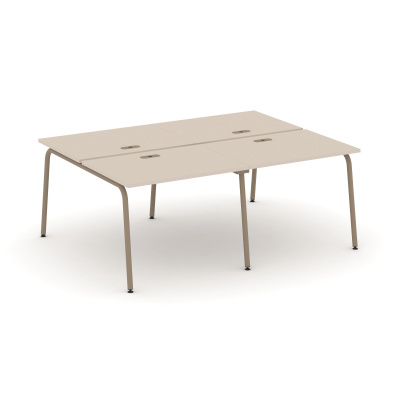 Estetica Рабочая станция 4 места ES.D.RS-4.1-LK Капучино/Металл Латте 1960*1500*750