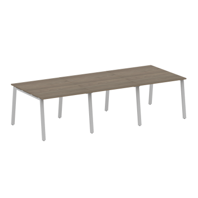 Metal System Переговорный стол (3 столешницы) на А-образном м/к БА.ПРГ-3.1 Вяз Благородный/Металл Серый 3000*1235*750