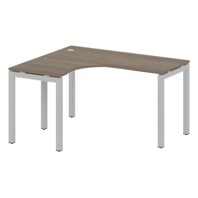 Metal System Quattro Стол криволинейный левый на П-образном м/к 50БП.СА-3 (L) Вяз Благородный/Металл Серый 1400*1200*750