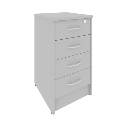 Riva Тумба приставная с фолдингом (4 ящика, с замком) А.ТП-4F-S Серый 412*450*750