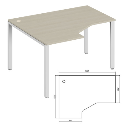 Trend Metal TDM32215484 Эргономичный стол левый 1400x1200x750 дуб феррара